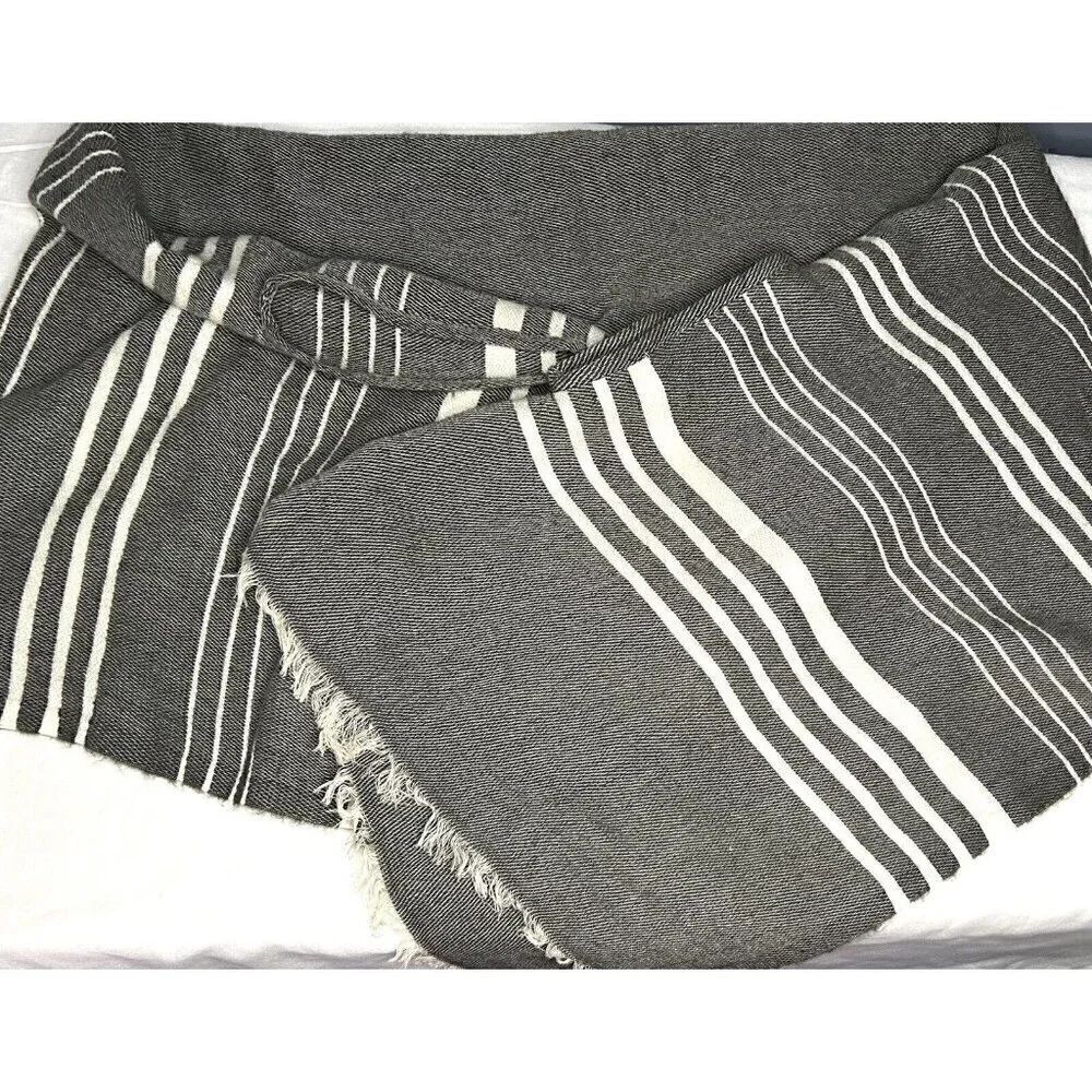 J. Crew Striped Cape Scarf With Armholes One Size Gray White Lightweight Vintage
